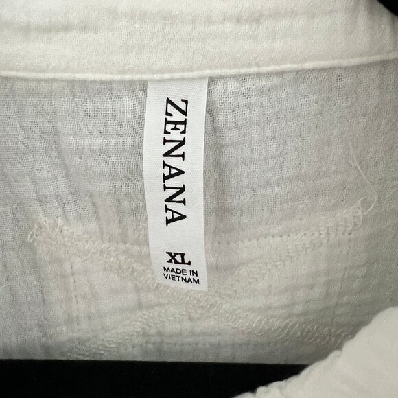 Zenana White Ladies Button Down, Size XL - Picture 5 of 6